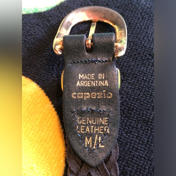 Vtg 80s/90s Capezio Genuine Leather Tipped Woven Western Belt - Picture 4 of 7